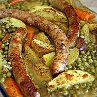 recette Légumes au four et ses saucisses