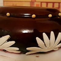 recette Entremet framboise chocolat blanc et glaçage miroir.