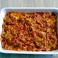 recette pavé de cabillaud sur lit de riz au chorizo