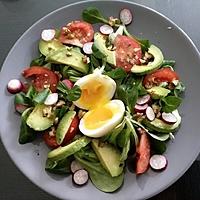 recette Salade de mâche avocat oeuf mollet