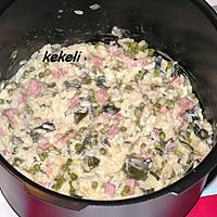 recette Risotto aux poireaux petits pois et jambon au Cookeo