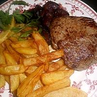 recette Pavé de filet de boeuf aux échalotes confites au vin rouge