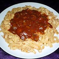 recette Tagliatelles sauce tomate/champignons