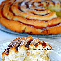 recette Gâteau moelleux aux pommes flambées et blancs d'oeufs