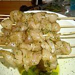 recette Brochette de poulet mariné (avant cuisson)