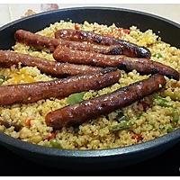 recette Merguez quinoa poivrons et pois chiches