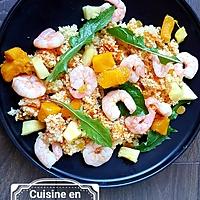 recette Salade de boulgour aux crevettes, patate douce, mangue et ananas