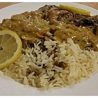 recette Lapin au citron et son riz forestier