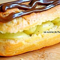 recette Éclair à la crème d'anis étoilé garni de confiture de lait au cacao et noisettes