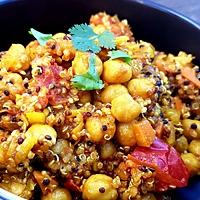 recette Pois chiches et quinoa façon chole tikki ( indien) chaud ou froid