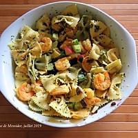 recette Salade de pâtes aux crevettes exquises et menu canicule +