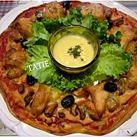 recette Couronne de pizza aux crustacés.poisson.mozzarella.