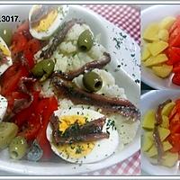 recette Plat entrée aux légumes et anchois.