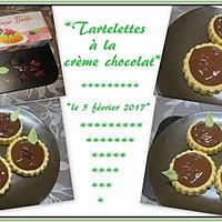 recette Tartelettes à la crème chocolat.