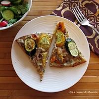 recette Pizza de canard confit aux légumes grillés +