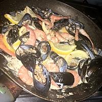 recette Moules et crevettes citronnées a la crème