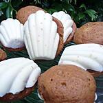 recette Madeleines au caramel au beurre salé sur coques au chocolat blanc