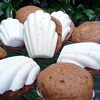 recette Madeleines au caramel au beurre salé sur coques au chocolat blanc