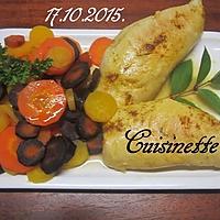 recette Aiguillettes de dinde au trio de carottes.