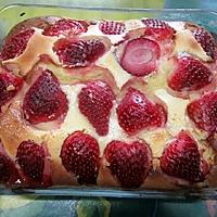 recette Clafoutis aux fraises & crème fraiche.