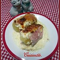 recette Pommes de terre au jambon.gratinées.