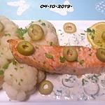 recette Pavés de saumon rose au chou-fleur en sauce.
