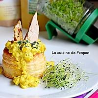 recette Vol au vent aux courgettes, bâtonnets de filet de pintade, sauce au curry royal