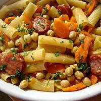 recette Macarrao Com Grao et choriço (Pâtes recette Portugaise légumes chorizo)
