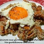 recette Quinoa aux girolles et œuf à cheval