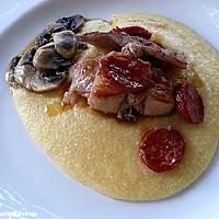 recette Lapin et chorizo grillés sur lit de polenta