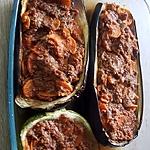 recette Aubergines farcies au bœuf carotte