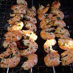recette Brochettes de crevettes au barbecue