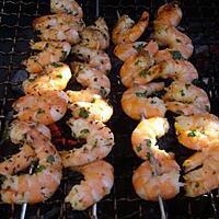 recette Brochettes de crevettes au barbecue