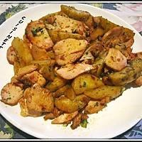 recette Potatos aux herbes,filet émincés de poulet.