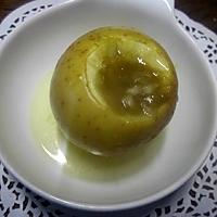 recette Pommes a la confiture de rhubarbe au four.