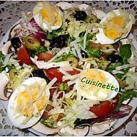 recette Salade aux milles couleurs & oeufs.