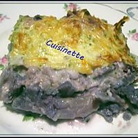 recette Gratin de chou-fleurs violet,sauce blanche persillade.