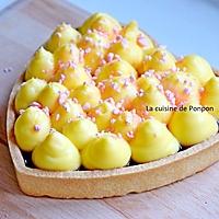 recette Coeur à la gelée de pomme, sureau, groseille et flan parsemé de crumble de meringue fraise