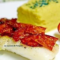 recette Filet de cabillaud cuit à basse température et ses écailles en chorizo