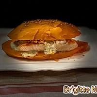 recette BURGER PATATE DOUCE AU SAUMON