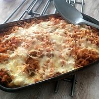 recette Gratin de coquillettes sauce bolognaise et chèvre