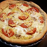 recette Quiche pâte levée au thon, tomates, mozzarella