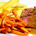 recette Magret de canard cuit à basse température, sauce grand veneur accompagné de frites de pomme de terre et carotte