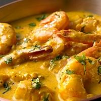 recette Crevettes au lait de coco et curry de Madras