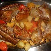 recette Canette rotie aux légumes racines