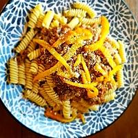 recette Bolognaise bœuf et foie de veau aux poivrons grillés ( adorée par mon fils de 4ans!..)