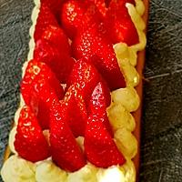 recette Gateau madeleine,  crème pistache et fraises