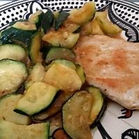 recette Courgettes sauce échalotes miel et dinde