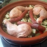 recette Tajine de poulet merguez légumes