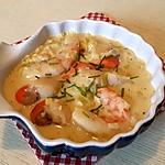 recette Matelote de St-Jacques et gambas aux poireaux au thermomix